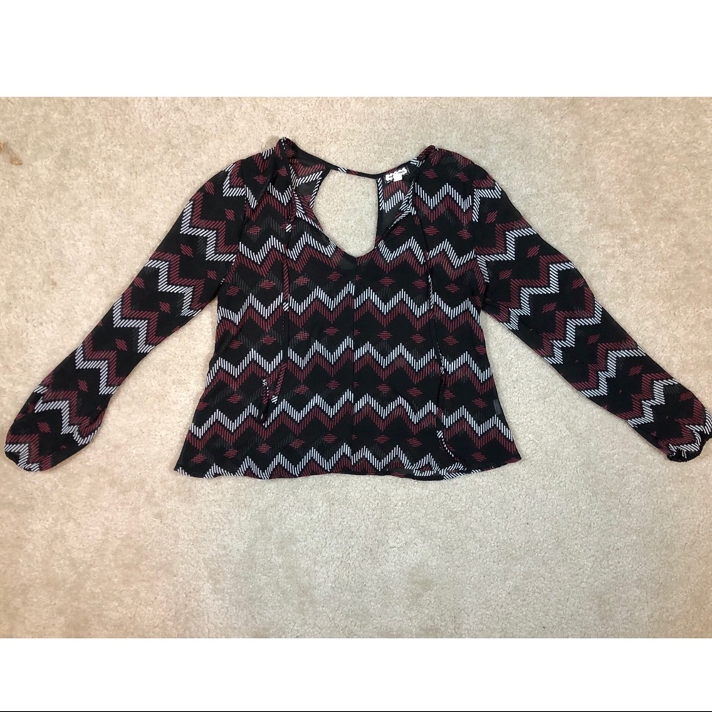 Eyeshadow Sheer Long Sleeve Top